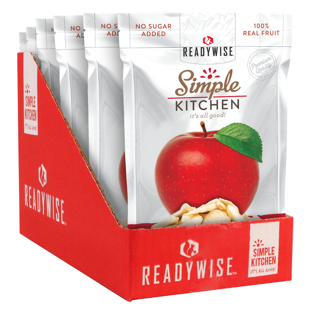 ReadyWise Simple Kitchen Freeze Dried Fruit Sweet Apples 1 Serving Pouch - 6 Pouch Case — view 2
