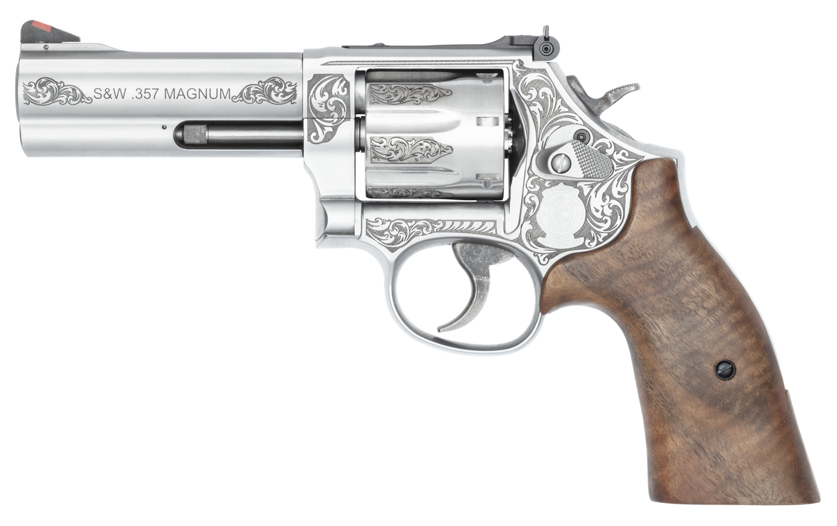 Smith & Wesson Model 686+ 357 Mag/38 Special +P 4.13" 7-Shot DA/SA L-Frame Revolver - Engraved Stainless — view 2