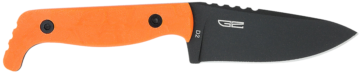 CobraTec Knives KingPin EDC 4" Fixed Drop Point Plain D2 Steel Black Powder Coat Blaze Orange G10 — view 2