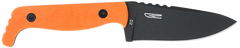 CobraTec Knives KingPin EDC 4" Fixed Drop Point Plain D2 Steel Black Powder Coat Blaze Orange G10 — view 2