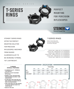 Steiner 5961 T-Series 30mm Medium 1.00" Matte Black Aluminum Scope Ring Set — view 2