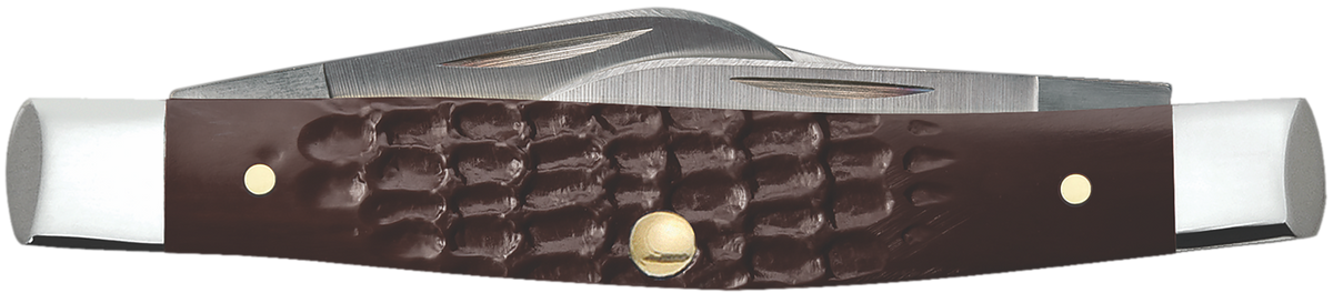 Case 00081 Small Stockman 2"/1.5"/1.49" Folding Clip/Sheepfoot/Pen Plain - Brown Jigged Synthetic — view 2