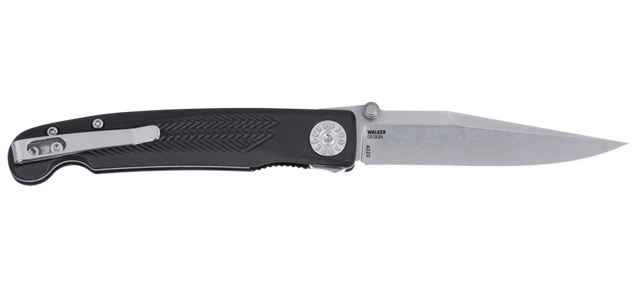 Columbia River Fidus 3.22" Folding Clip Point Plain 12C27 Stonewash Black GRN Handle — view 2