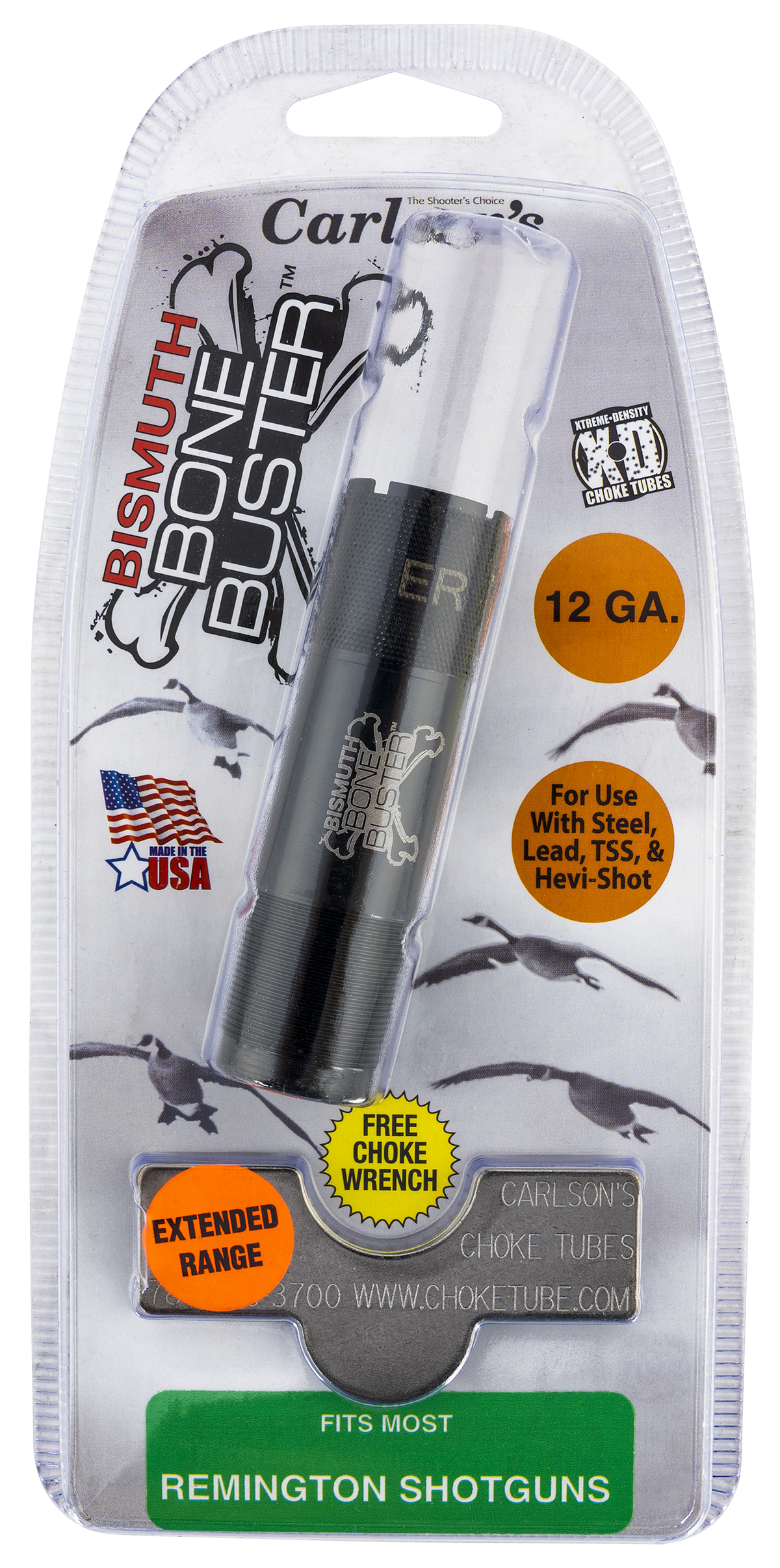 Carlsons Bismuth Bone Buster 12 Gauge Rem Choke Extended Range .040 17-4 Stainless Choke Tube — view 2