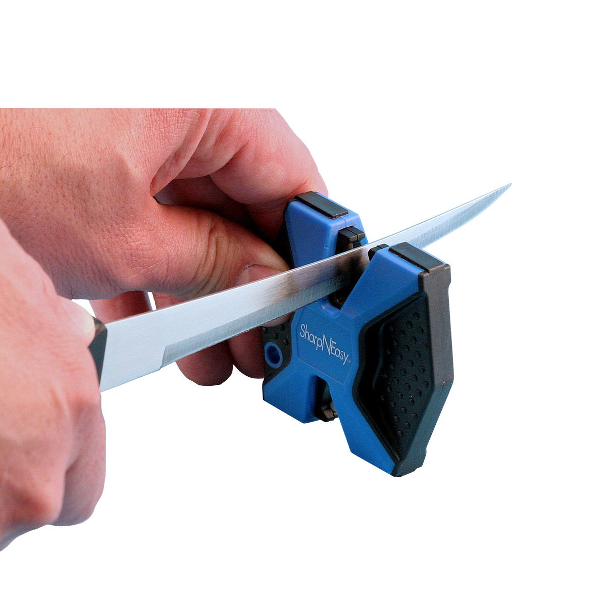 Accusharp 334C SharpNEasy 2-Step Fine, Coarse Ceramic Stone Sharpener Plastic Handle Black/Blue — view 2