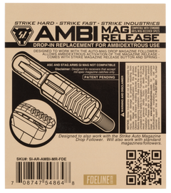 Strike Industries Ambidextrous Magazine Release AR-15/M16 Mil-Spec Flat Dark Earth Aluminum — view 2