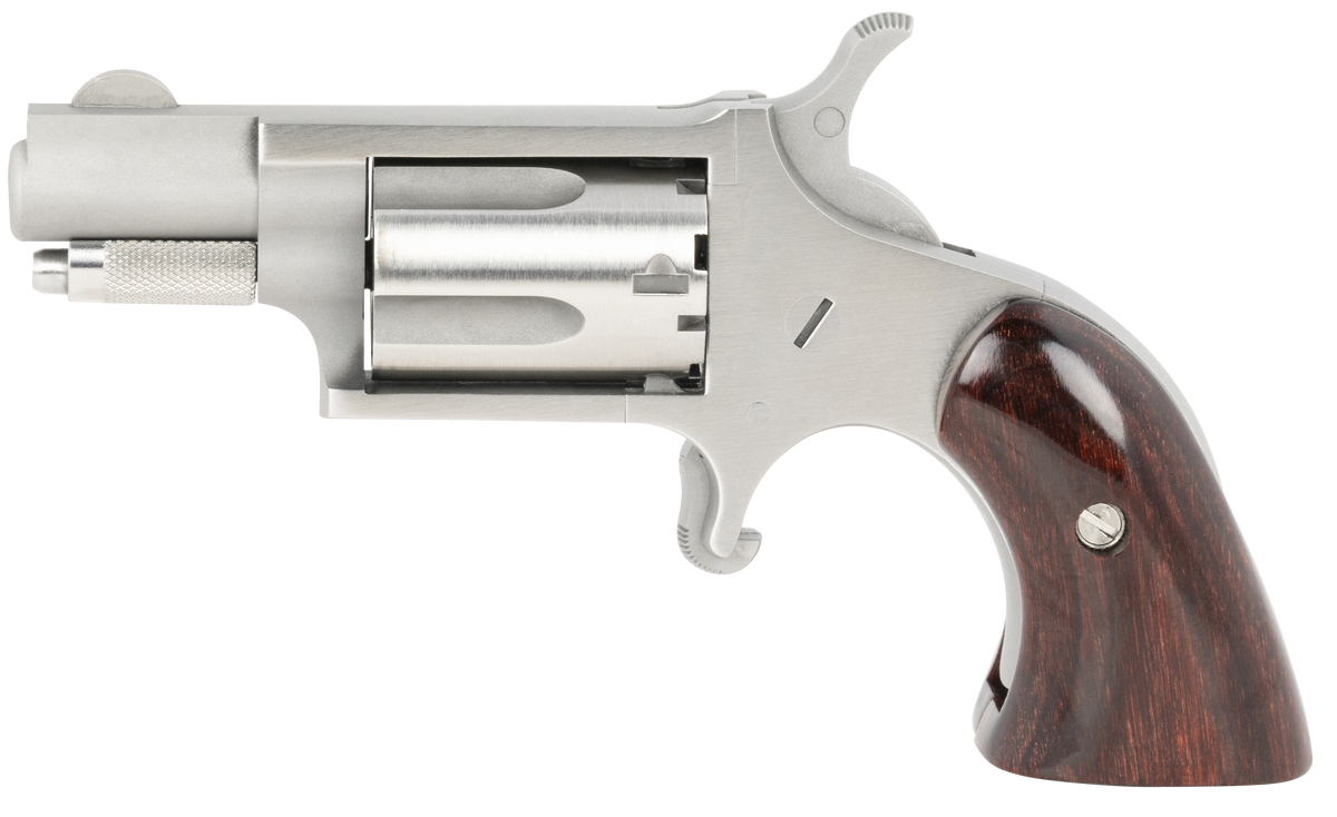 North American Arms 22LRGBG Mini-Revolver 22 LR 1.13" 5rd Stainless Steel, Wood Boot Grip — view 2