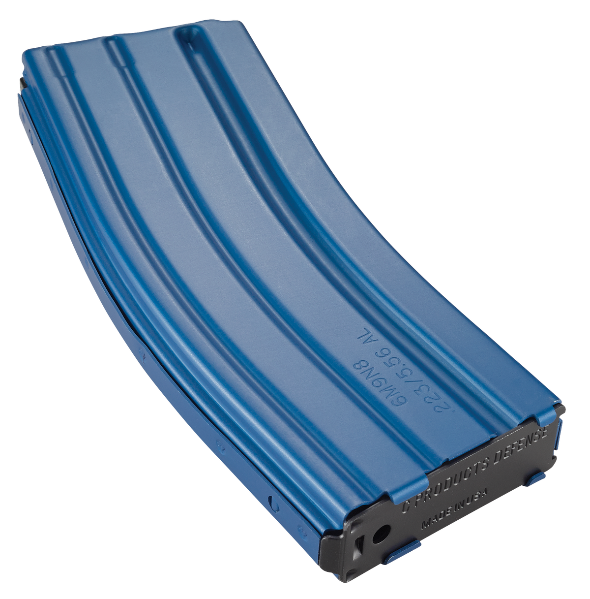 DuraMag Speed AR-15 30rd .223 Rem/5.56/300 BLK Blue Aluminum Magazine w/ Black Follower — view 2
