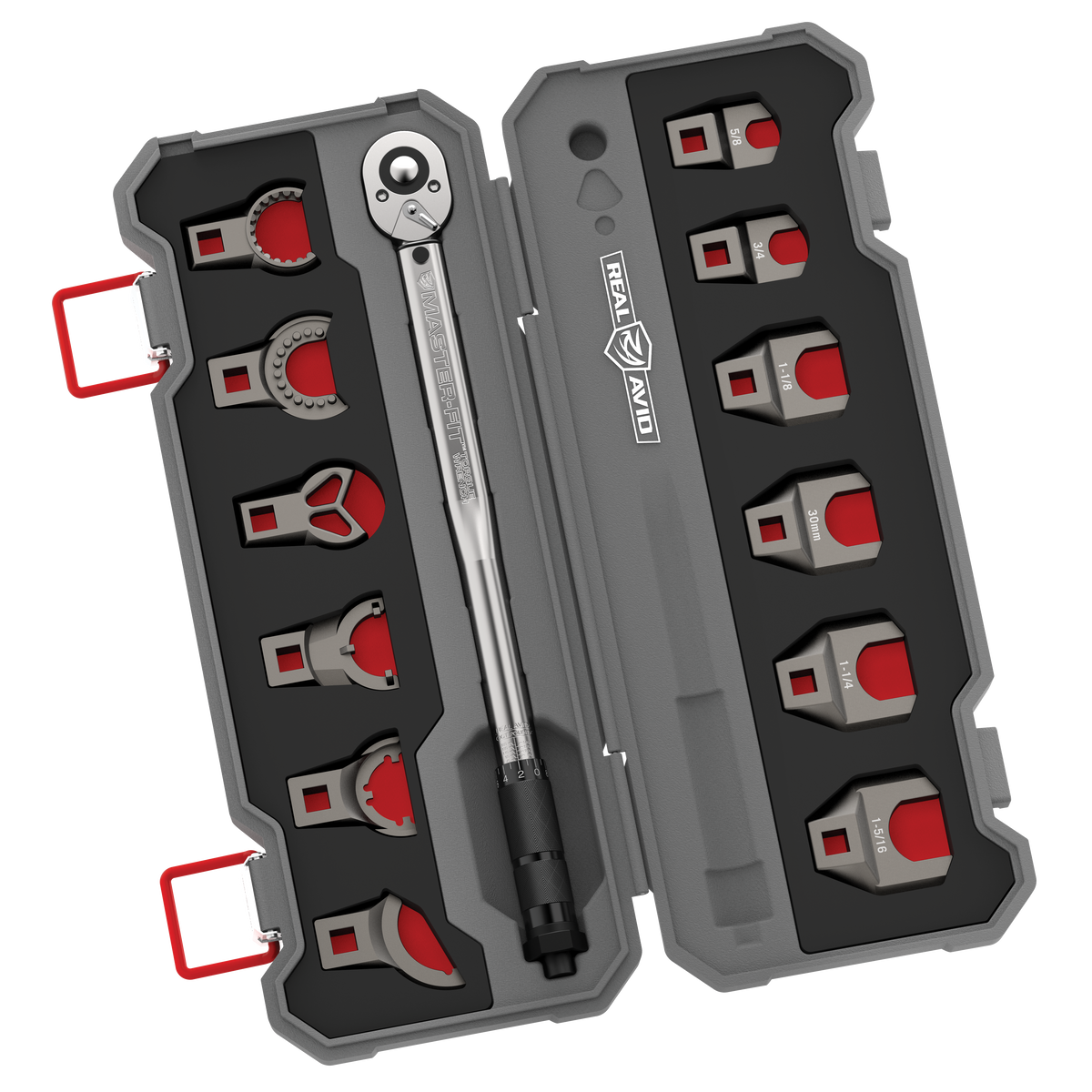 Real Avid Master-Fit 13-Pc AR-15 Crowfoot Wrench Set - Gray/Red — view 2