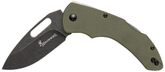Browning Hidden Hollow EDC Large 3" Folding Drop Point Plain D2 Steel Blade OD Green G10 Handle — view 2
