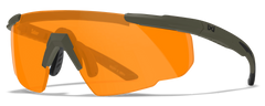 Wiley X Saber Advanced 308G Safety Glasses Smoke Gray / Clear / Light Rust - Matte OD Green Frame — view 2