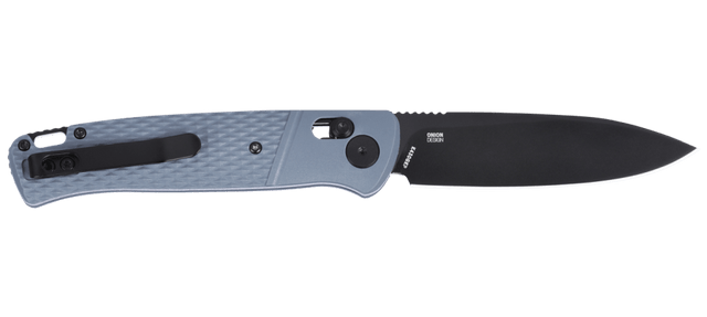 Columbia River Counterpart 3.38" Folding Drop Point Plain Black Oxide 12C27 SS Gray GRN Knife — view 2