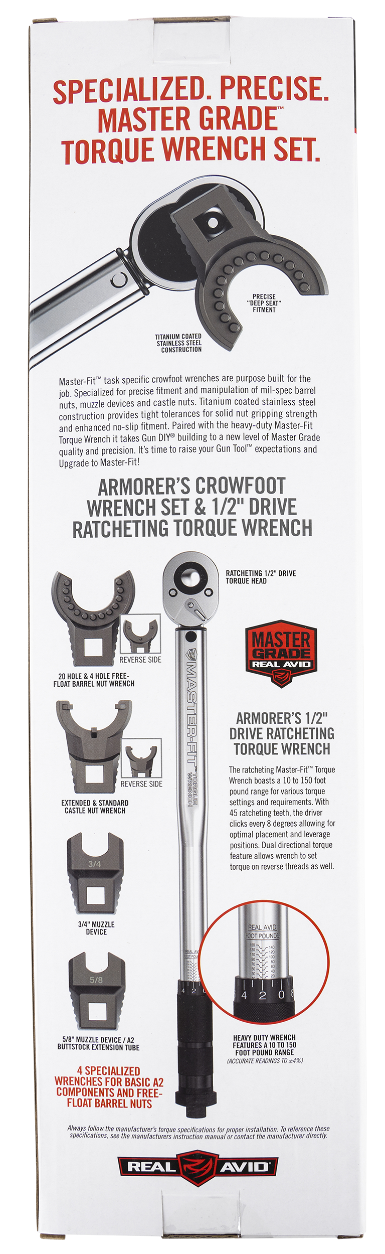 Real Avid Master-Fit 5-Pc Crowfoot Wrench Set AR-Platform w/ Heavy Duty Torque Handle — view 2