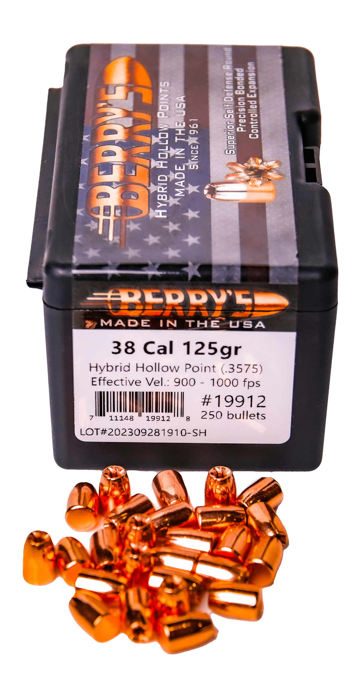 Berry's Superior Plated .38/.357 125gr Hollow Point Reloading Bullets - 250/Box — view 2