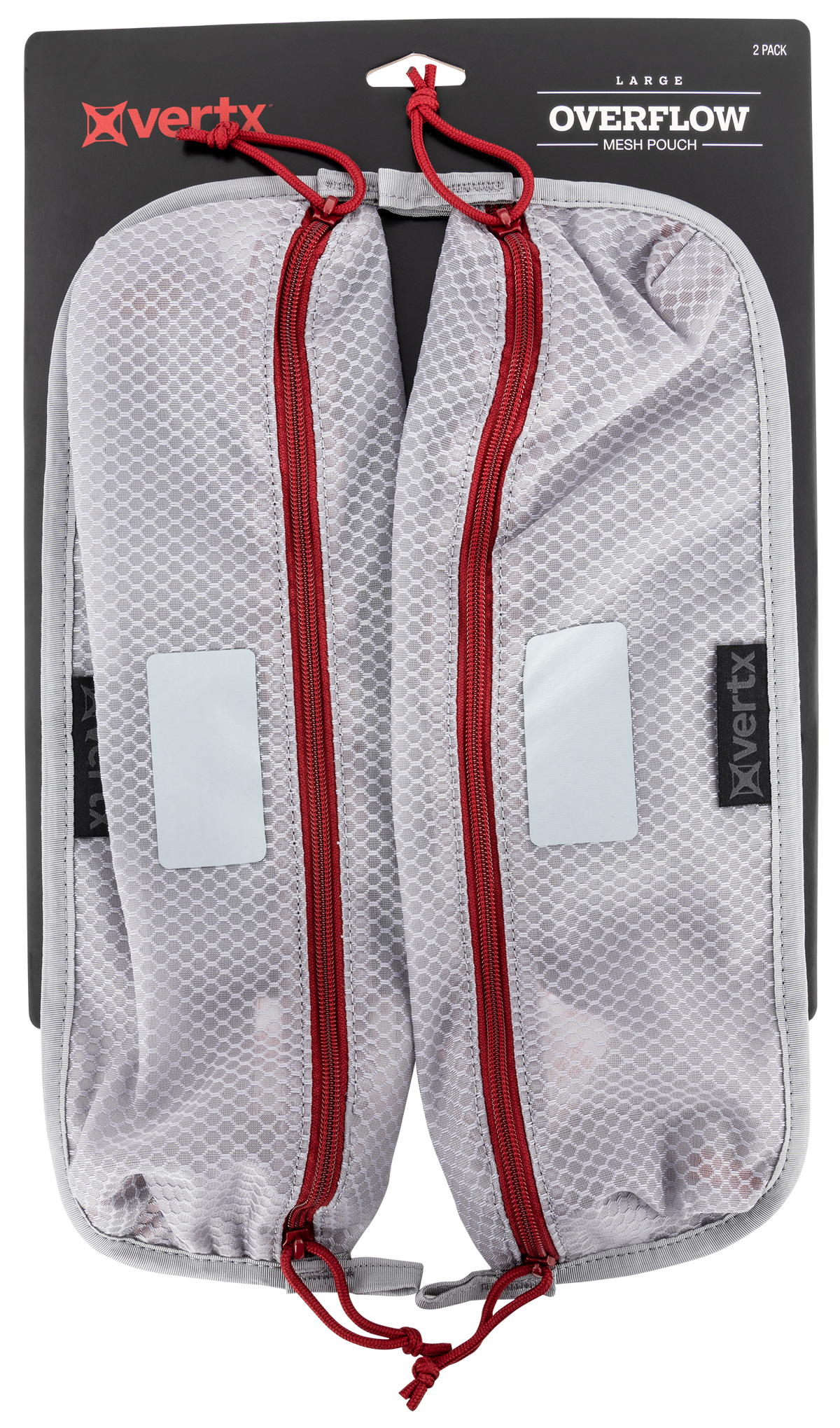 Vertx Overflow Large Pouch 2-Pack 15.5" x 5.2" Nylon Mesh White/Red — view 2
