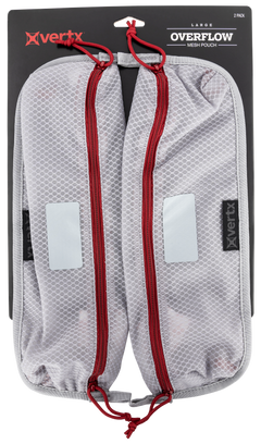 Vertx Overflow Large Pouch 2-Pack 15.5" x 5.2" Nylon Mesh White/Red — view 2