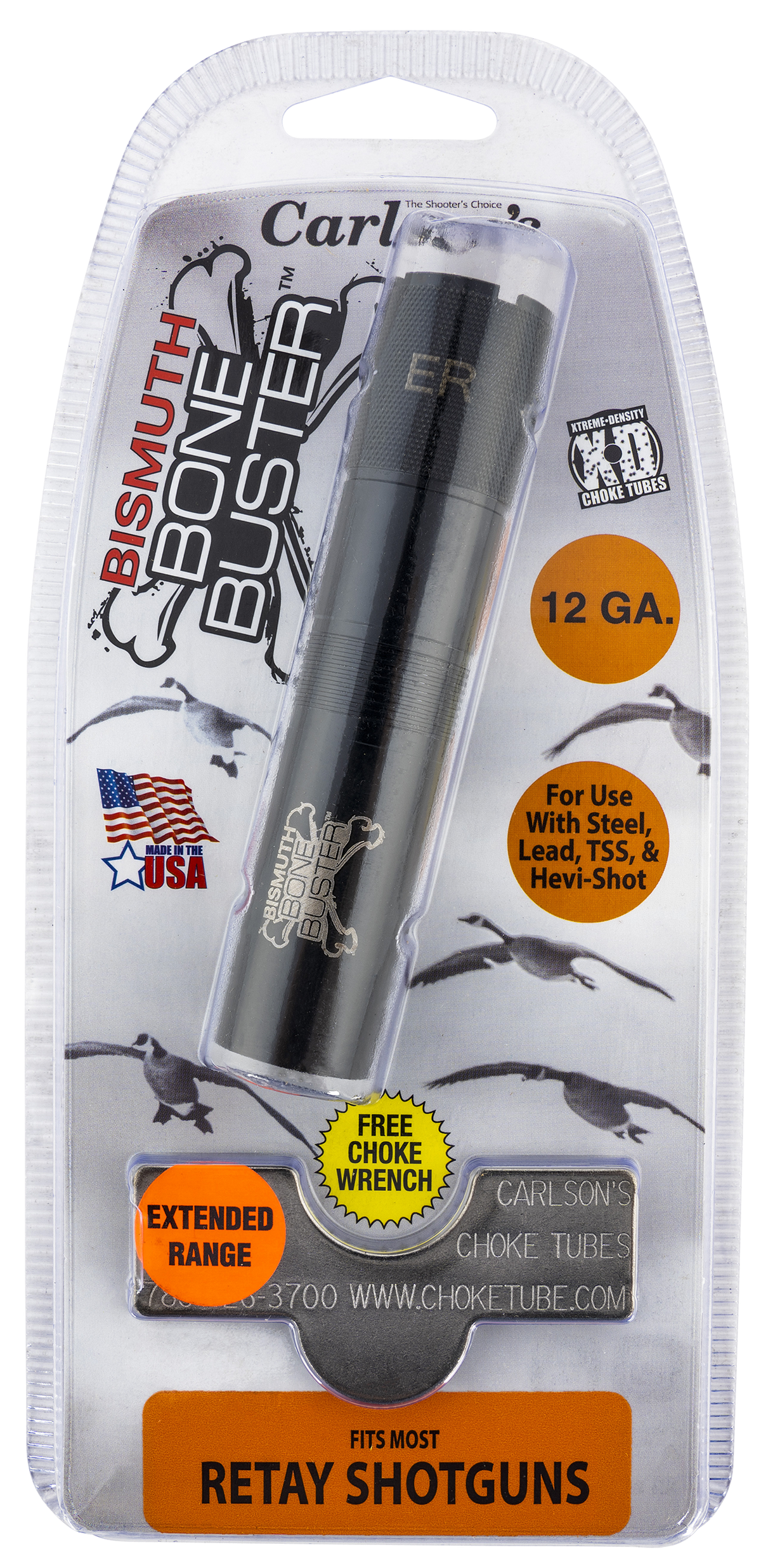 Carlsons Bismuth Bone Buster Retay 12 Gauge Extended Range 17-4 Stainless Steel Choke Tube — view 2
