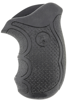 Lyman 02478 Diamond Pro Rubber Revolver Grip w/ Finger Grooves for S&W J Frame Round Butt - Black — view 2