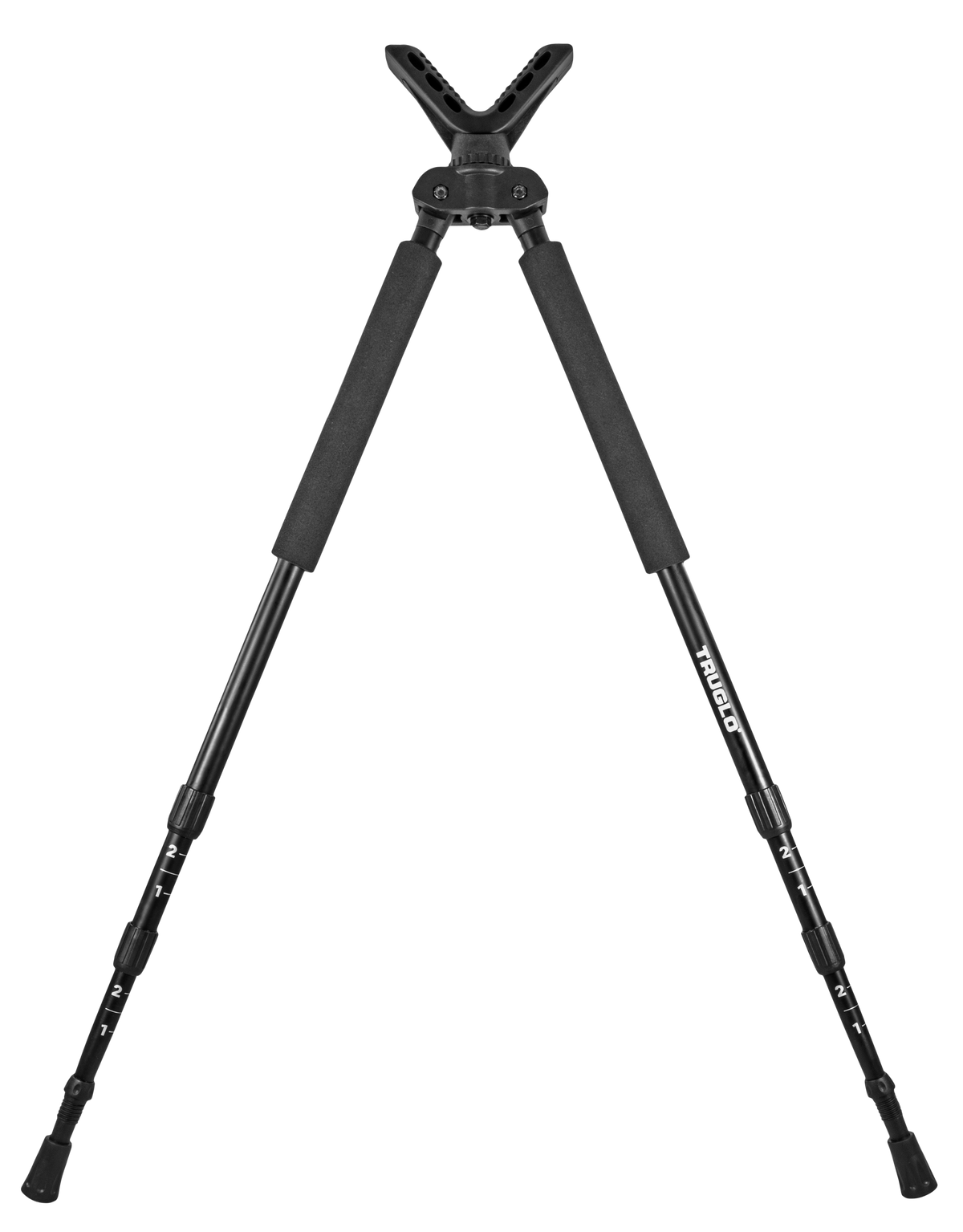 TruGlo Solid-Shot 21-40" Collapsible Aluminum Bipod - Black — view 2