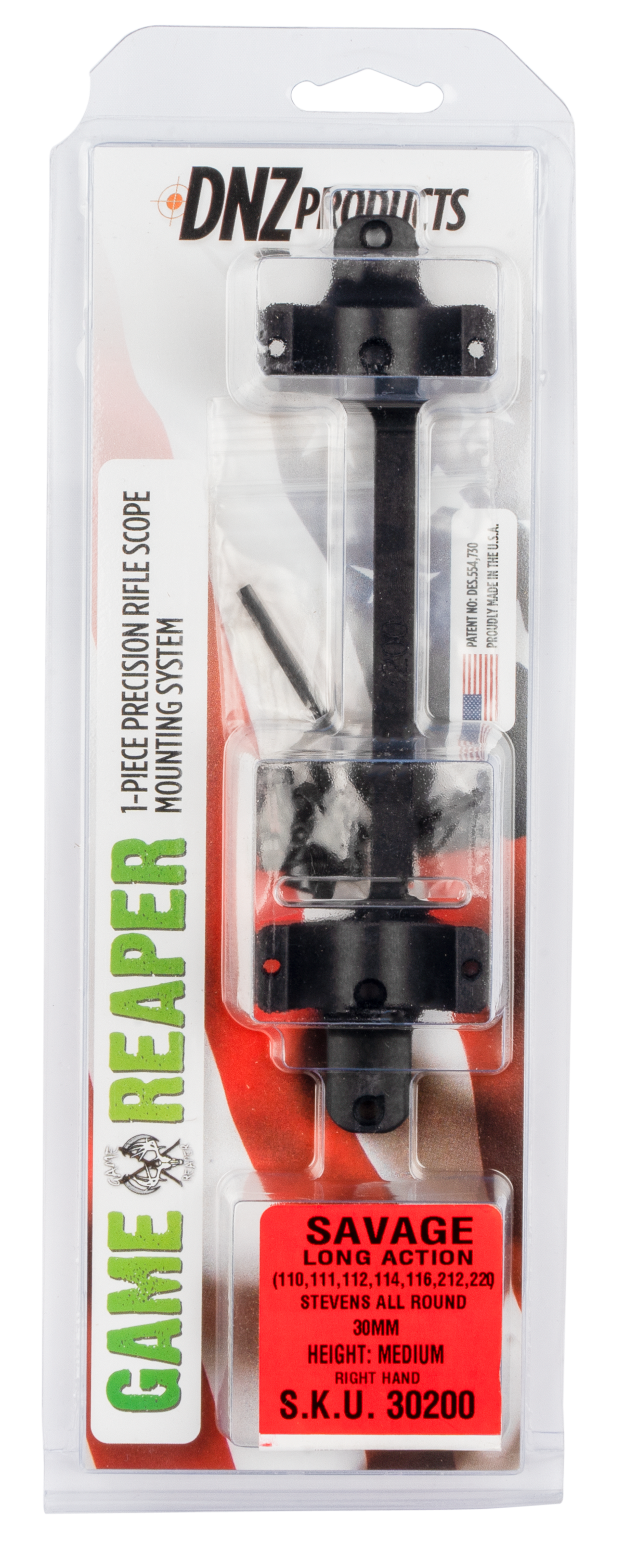 DNZ Game Reaper Savage 30mm Medium 1-Piece Matte Black Scope Mount & Ring Combo - Long Action, Round Receiver — view 2
