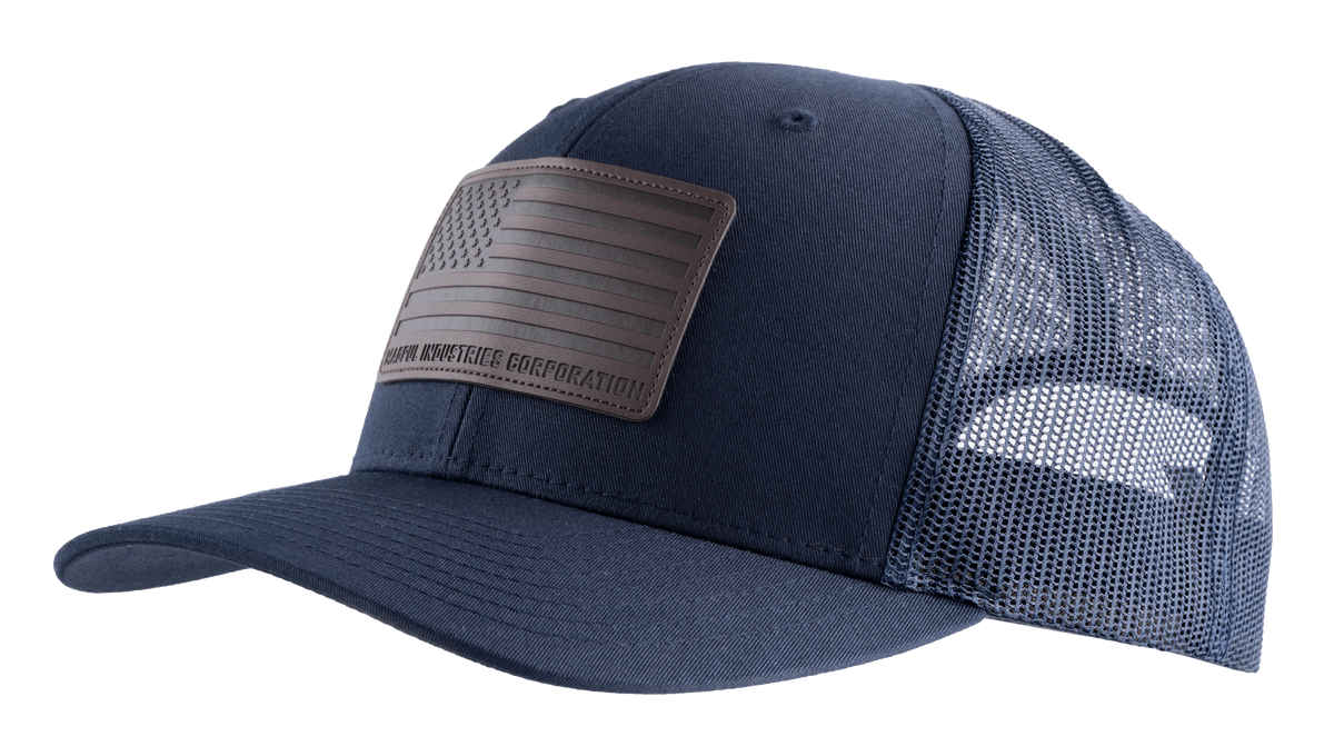 Magpul Standard Trucker Hat Navy OSFA Adjustable Snapback Structured Leather Patch — view 2
