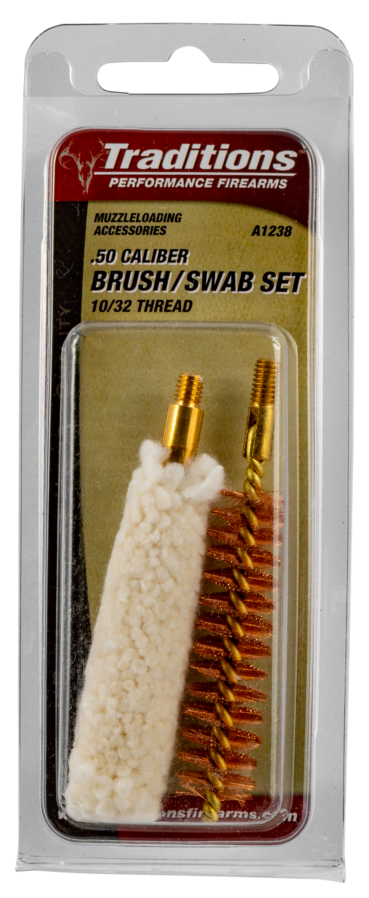 Traditions A1238 Brush & Swab Set 50 Cal 10-32 Thread Bronze — view 2