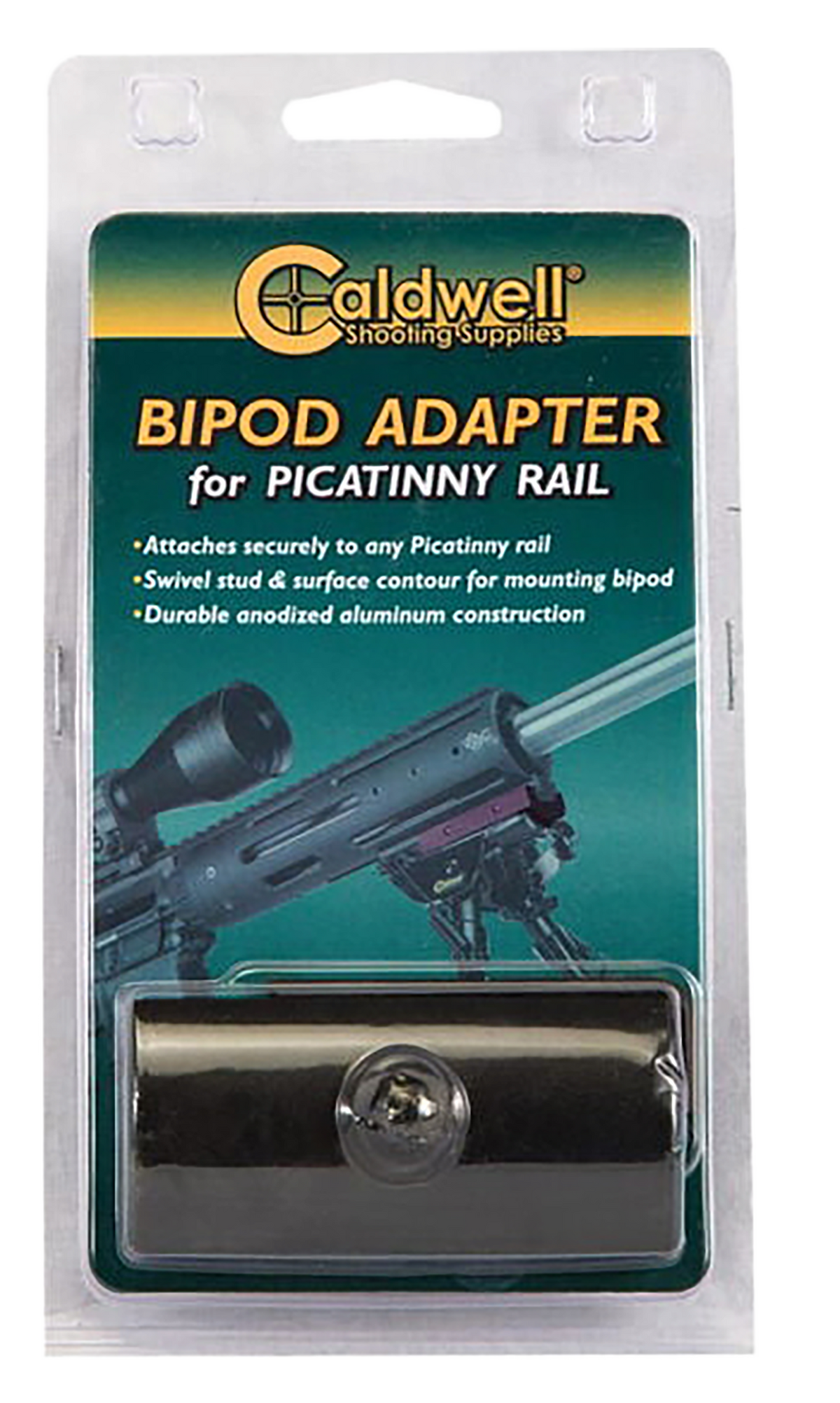 Caldwell 535423 Bipod Adapter Picatinny Rail Mount Black Aluminum — view 2