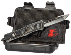 CobraTec CTK-1 Small 2.75" OTF Tanto Plain D2 Steel Blade/Black Stonewashed Aluminum Handle — view 2