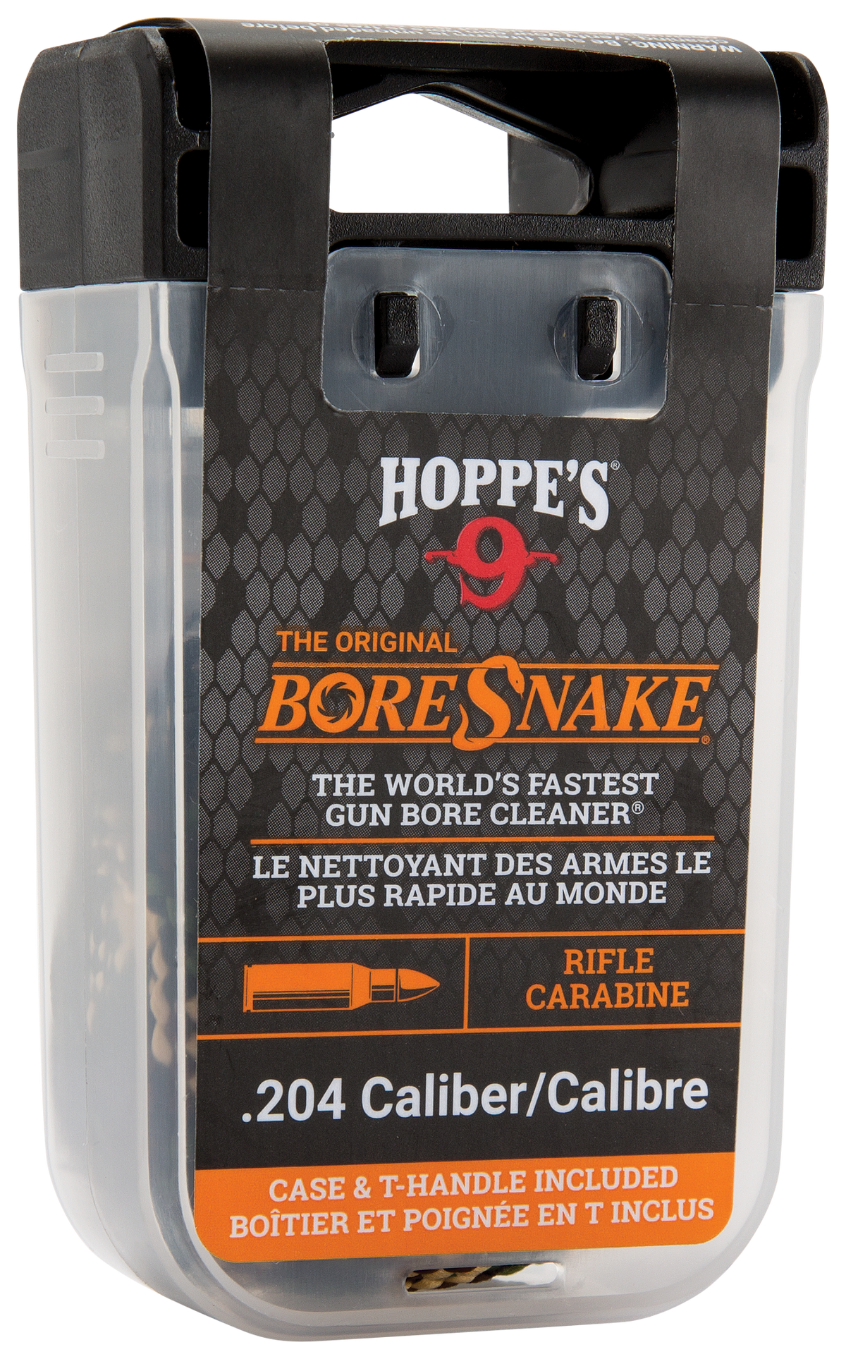 Hoppes BoreSnake Den .204 Cal Rifle Bore Cleaner Rope - Bronze Bristle — view 2