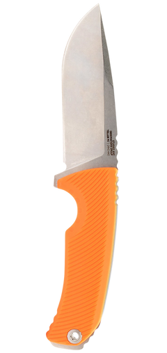 S.O.G Tellus FX 4.20" Fixed Clip Point Plain Stonewashed Cryo 440C SS Blaze Orange Textured GRN Handle — view 2
