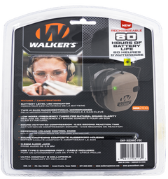 Walkers Game Ear Razor Rechargeable Electronic Muff 21 dB Over the Head Flat Dark Earth/Black Polymer — view 2