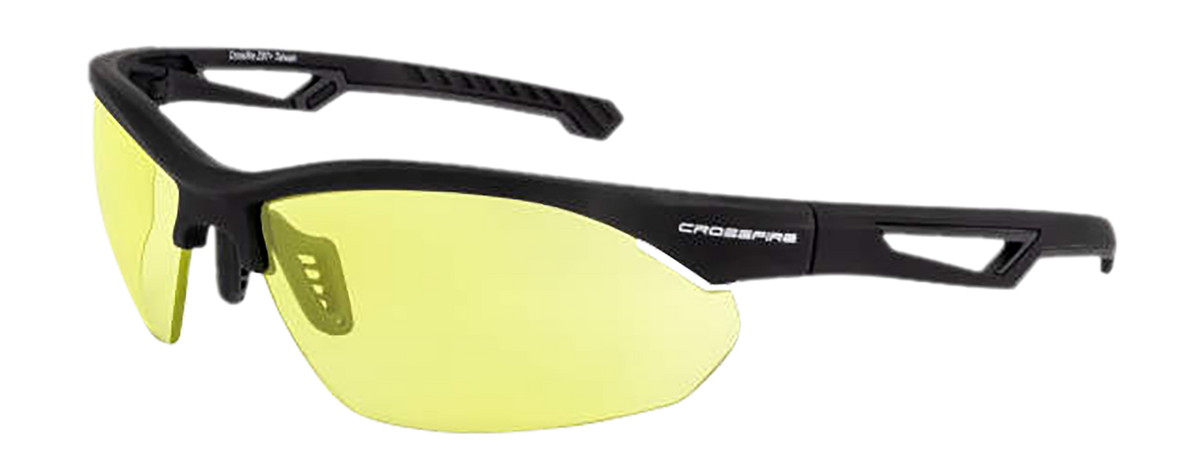 Radians XFBD-1040C Ballistic Shooting Glasses Amber Lens Black Half Frame — view 2