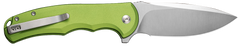 Civivi Knives Praxis 3.75" Folding Drop Point Plain Satin Nitro-V Steel - Lime Green Aluminum Handle — view 2