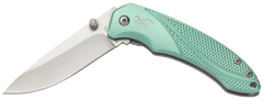 Browning Allure EDC 2.88" Folding Drop Point Plain 7Cr17MoV SS Pocket Knife - Mint Green Aluminum Handle — view 2