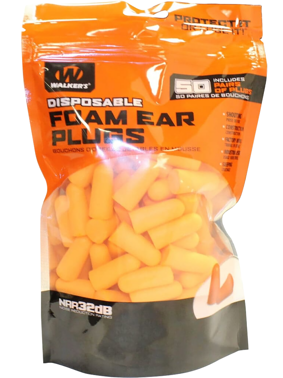 Walkers Game Ear Foam Ear Plugs 32 dB NRR In The Ear Orange 50 Pair — view 2
