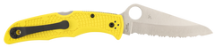 Spyderco Pacific Salt 2 3.78" Serrated H2 Steel Stonewashed Yellow FRN Folding Knife — view 2