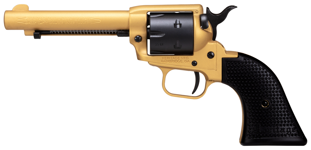 Heritage Mfg Rough Rider RR22S4 22 LR 4.75" 6-Shot SAO Revolver - Gold Cerakote — view 2