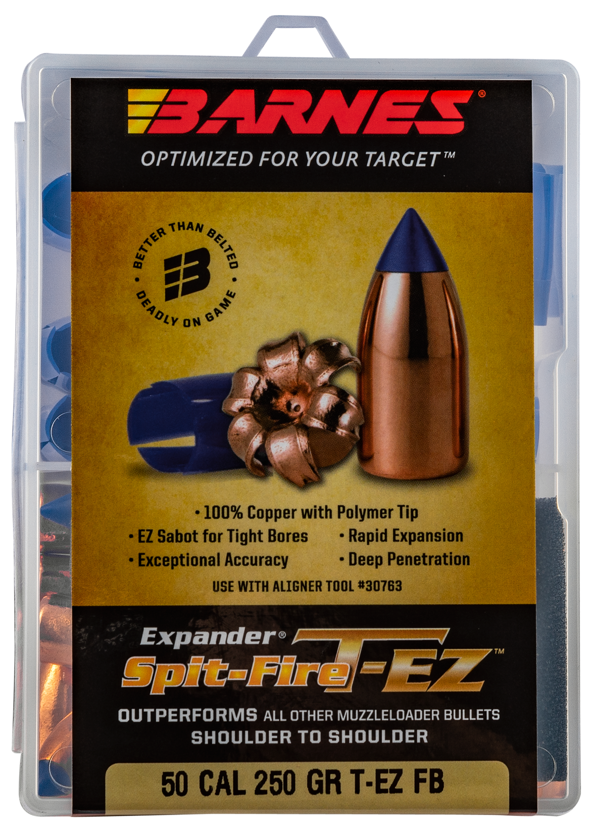 Barnes Bullets Spit-Fire T-EZ Muzzleloader 50 Cal 250gr Polymer Tip 24 Rd Box — view 2