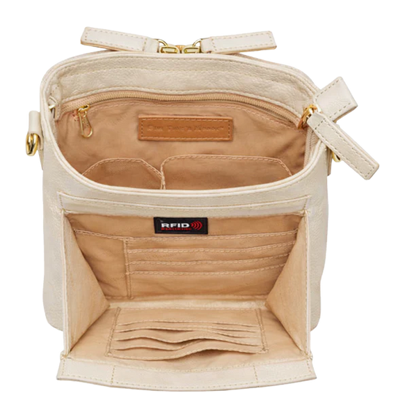 Kingport Industries GTM-201/PB Mini Slim Crossbody CCW Bag - Bone Cowhide — view 2