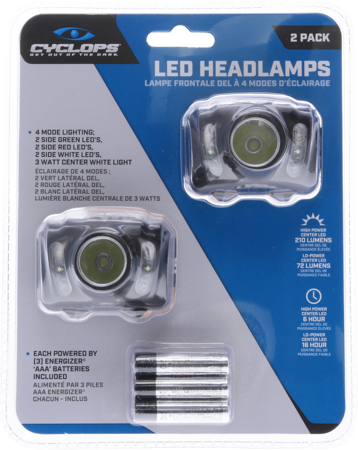Cyclops 210 Headlamp LED 210 Lumen AAA Polymer 2 Pack — view 2