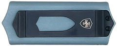 Templar Knife Sentinel Money Clip 1.88" OTF Dagger Plain D2 Steel Black Oxide Stonewashed Powder Coated Blade 3.41" Blue Anodized Aluminum Handle — view 2
