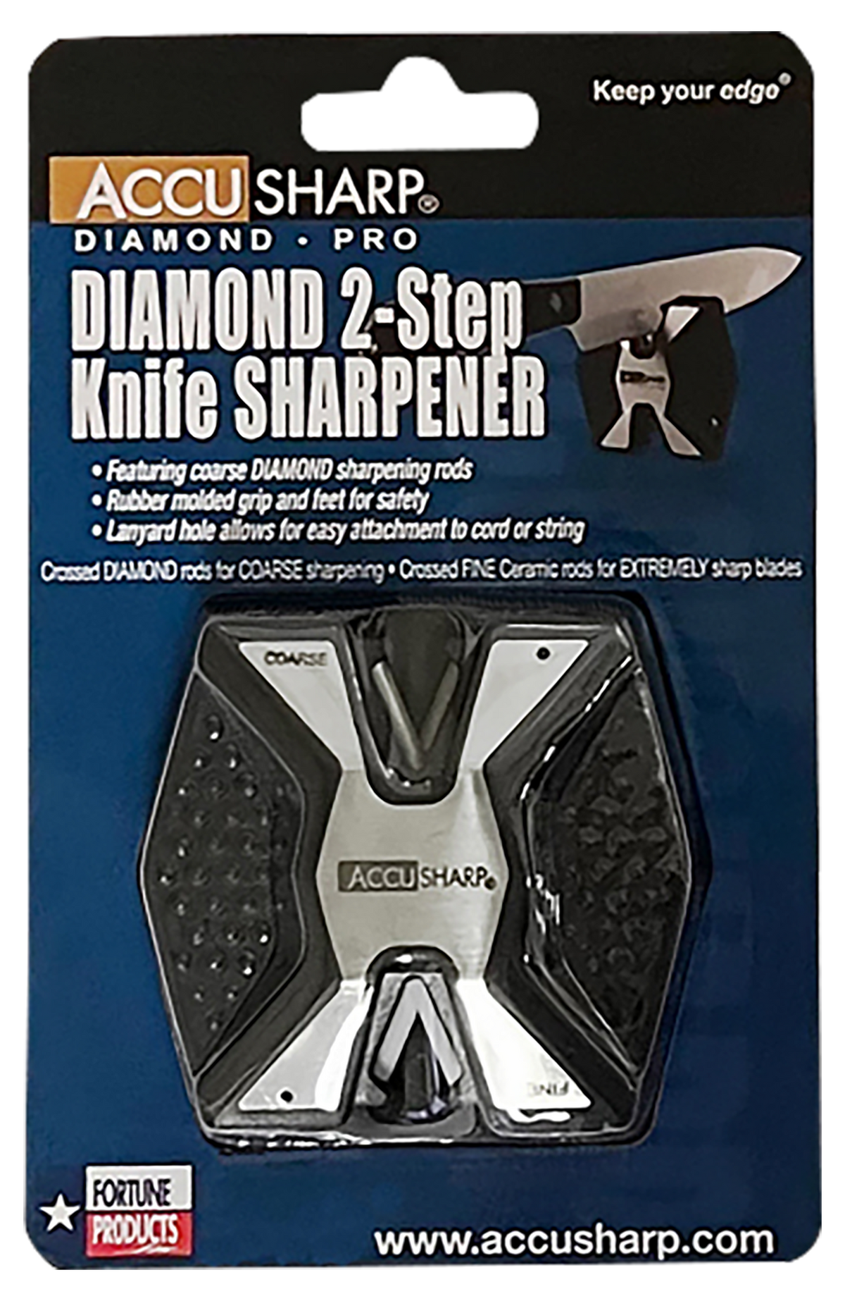 Accusharp 017C Diamond Pro 2-Step Knife Sharpener Diamond/Ceramic Coarse/Fine Aluminum Black/White — view 2