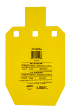 Caldwell AR500 33% IPSC Steel Target - 10 in x 6.1 in Yellow Powder Coat Hanging — view 2