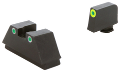 Ameriglo GL333 Optic Compatible XL Tall Sight Set for Glock - Green Tritium LumiGreen Outline Front / Green Tritium White Outline Rear — view 2