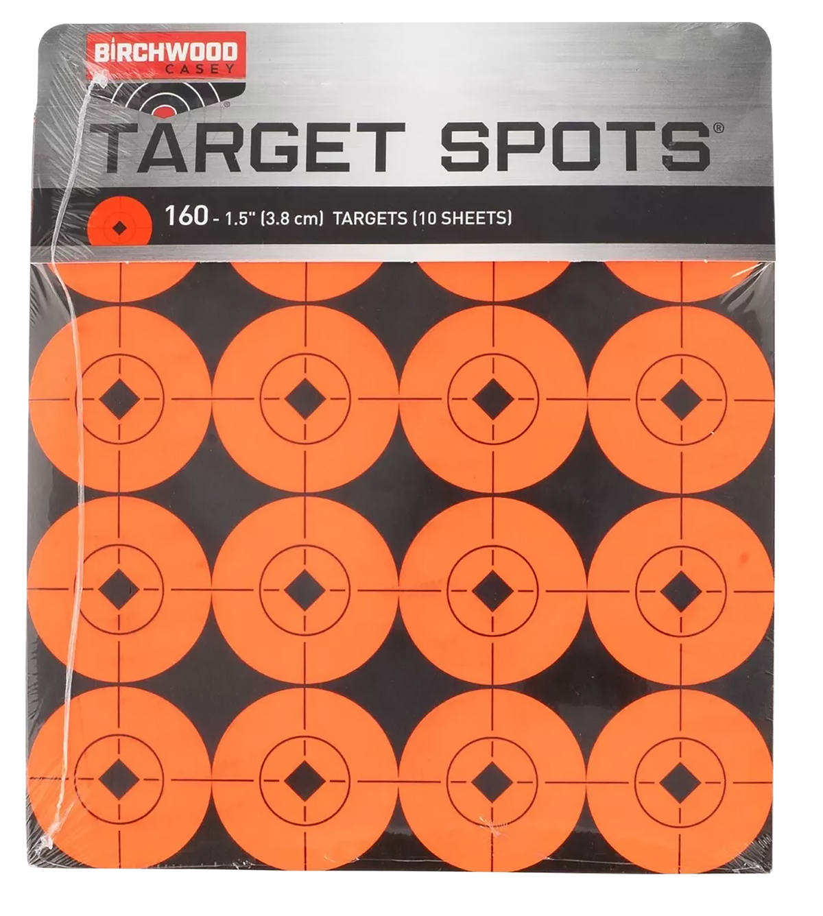 Birchwood Casey 33904 Target Spots Self-Adhesive Paper 1.5" Bullseye Black/Orange 160 Pack — view 2