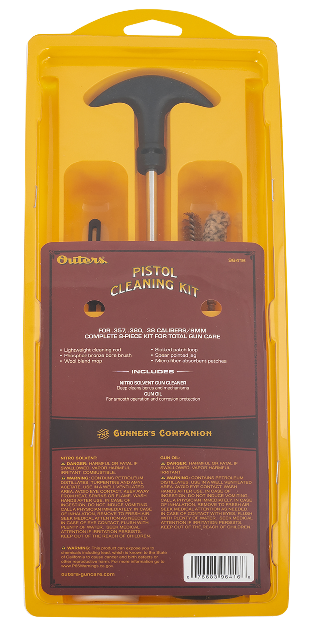 Outers 96416 Aluminum Rod Pistol Cleaning Kit 9mm/.38/.357 — view 2