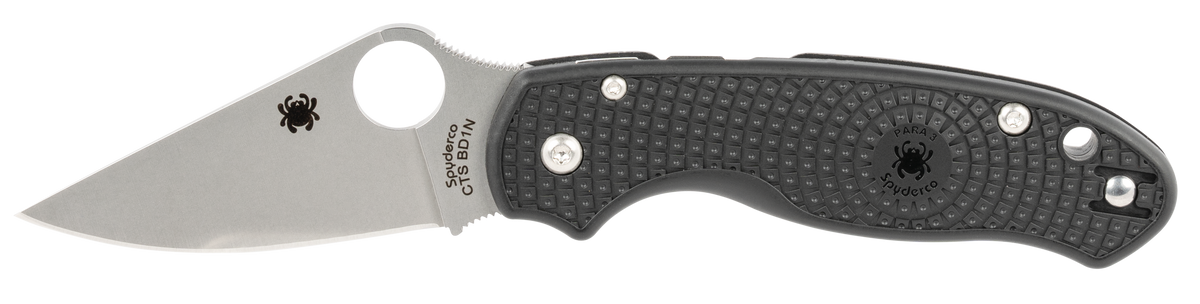 Spyderco Para 3 Lightweight 2.92" Clip Point Plain Edge CTS BD1 FRN Black Folding Knife — view 2