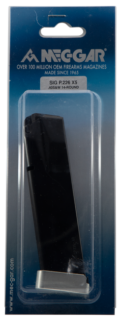Mec-Gar Sig P226 X5 .40 S&W 14rd Extended Anti-Friction Blued Carbon Steel Magazine — view 2