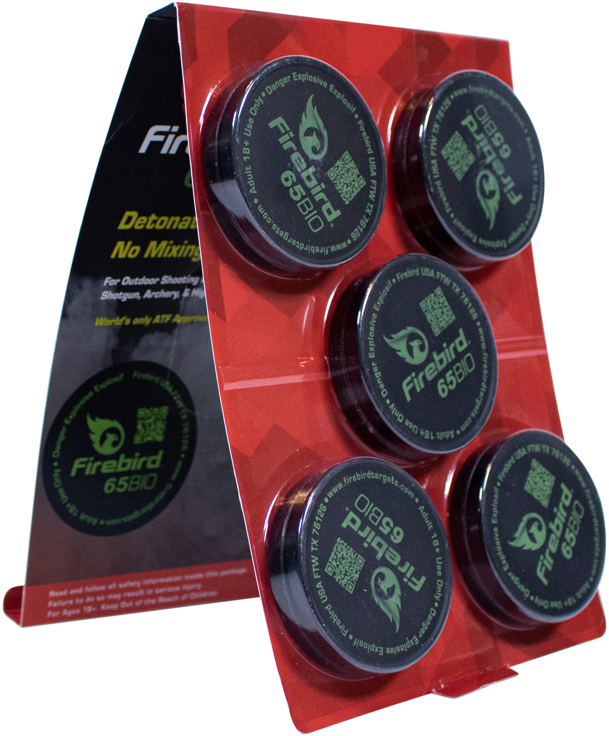 Firebird USA 65BIO 65mm Reactive Detonating Target - White Smoke - 10 Pack — view 2