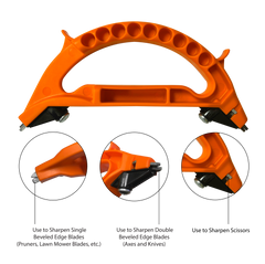AccuSharp 102C 4-in-1 Pruner, Knife & Tool Sharpener Diamond Tungsten Carbide Red — view 2